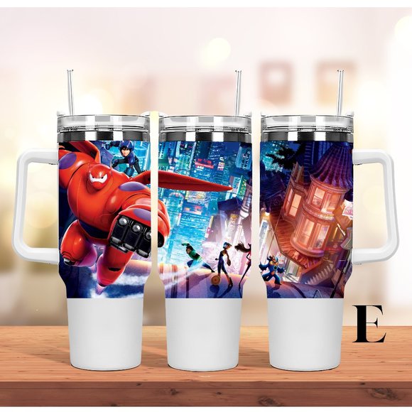 Disney Big Hero 6 Baymax 40 oz Tumbler/Water bottle/Mug with hand carry … - Picture 12 of 15